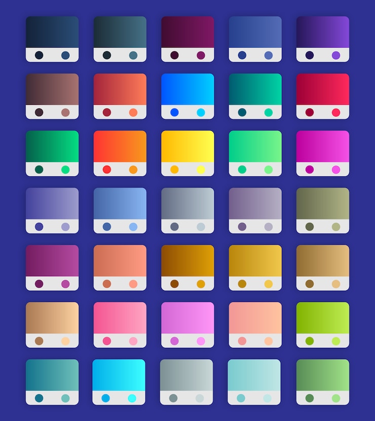 Vector gradient swatches set, vibrant gradients collection
