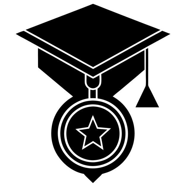 Graduates medal logo icon vector illustration