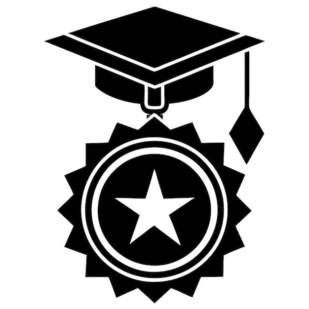 Graduates medal logo icon vector illustration