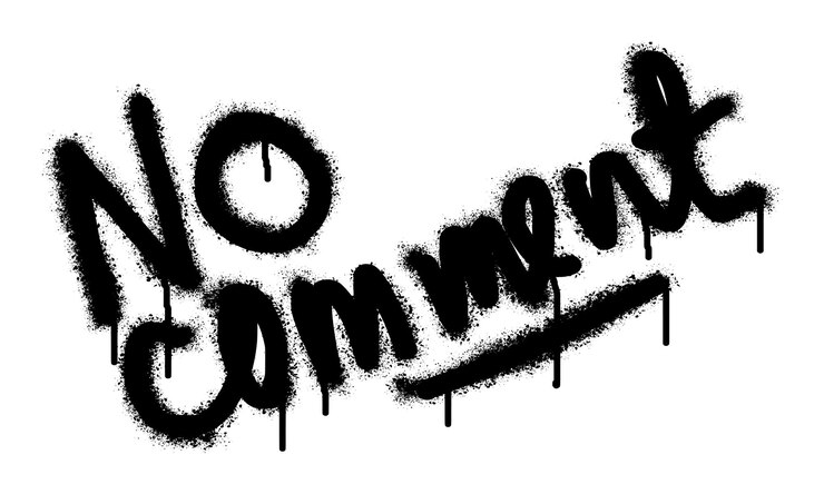 Vector graffiti no comment text sprayed in black over white