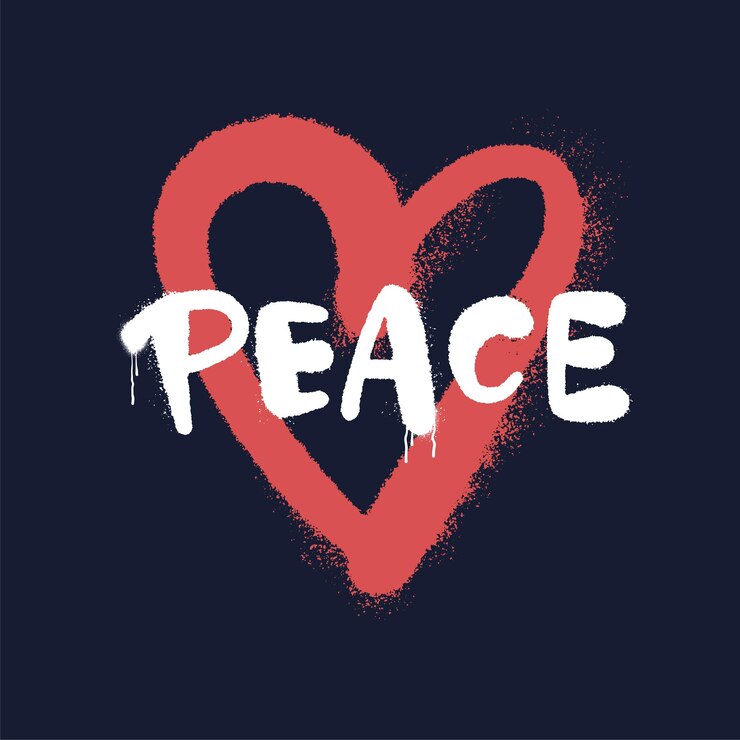 Graffiti Spray Style Peace Label