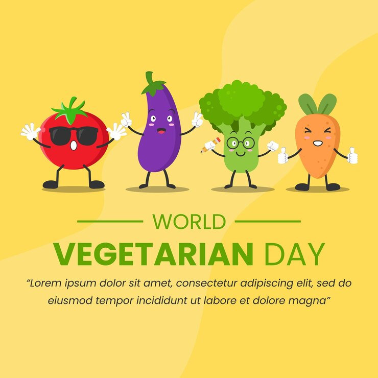 Vector grafik vektor kartun sayur lucu cocok untuk hari vegetarian sedunia