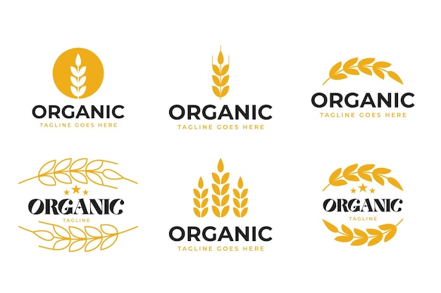 Grain logo design set collection vector illustration template idea
