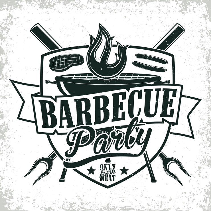 grange print stamp, creative grill bar typography emblem