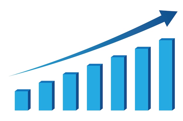 graph with growth report diagram showing rise and progress vector