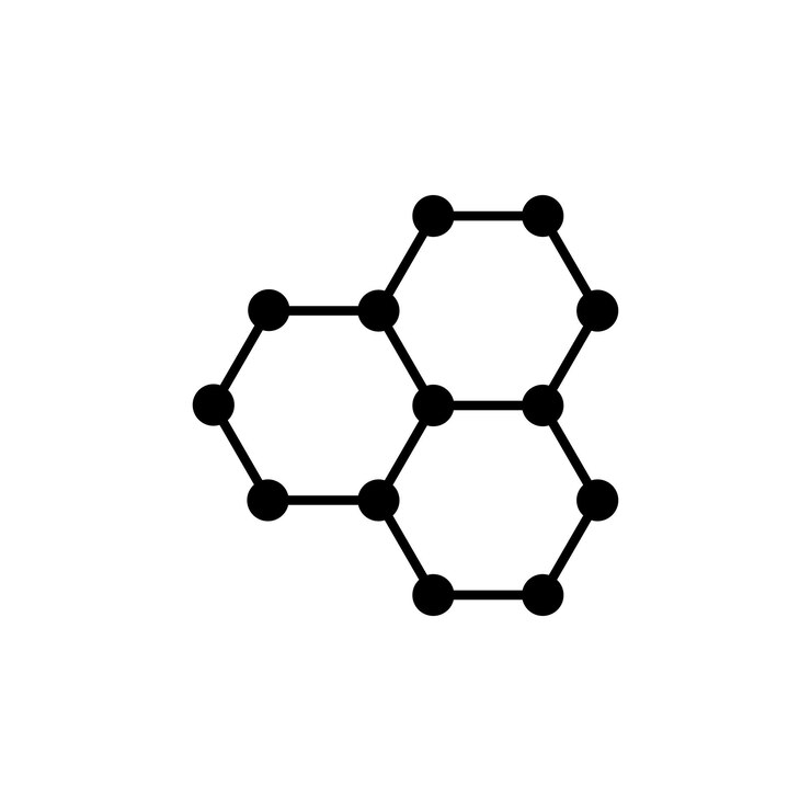 Vector graphene line icon isolated on white background