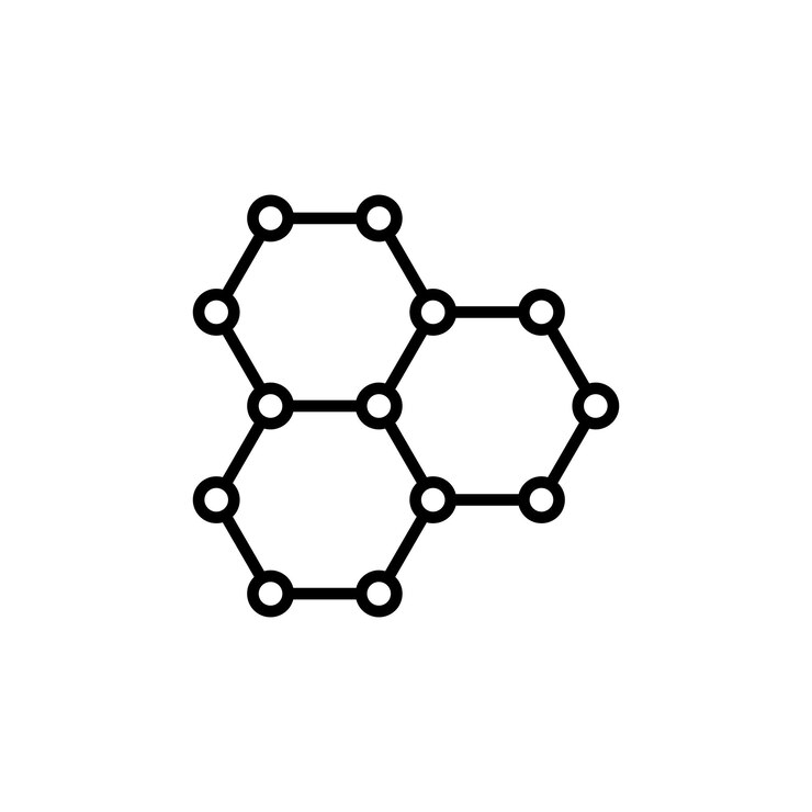 Vector graphene line icon isolated on white background