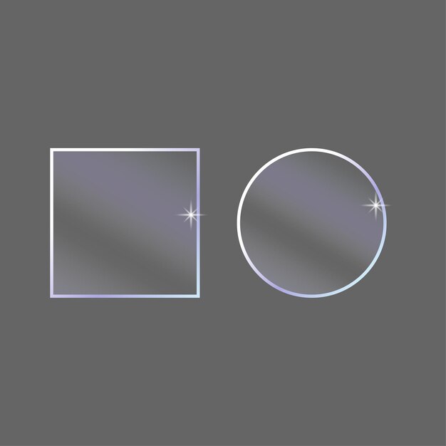 Graphic design 3d icon set Gradient color Realistic glassmorphism matte plexiglass shape