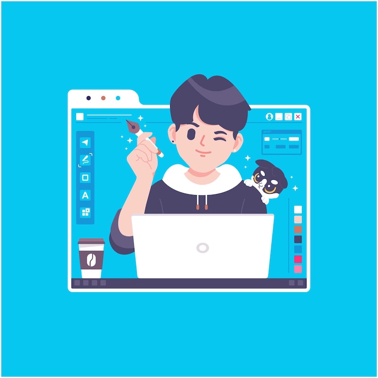 Vector graphic designer concept illustration vector