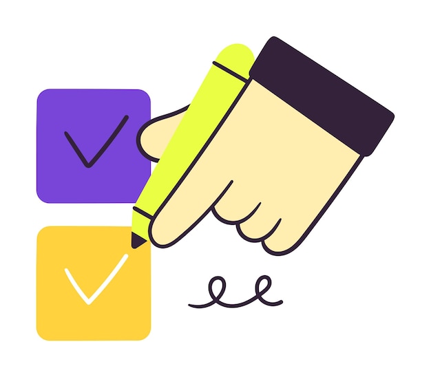 Graphic of a hand marking off items on a checklist symbolizing task management