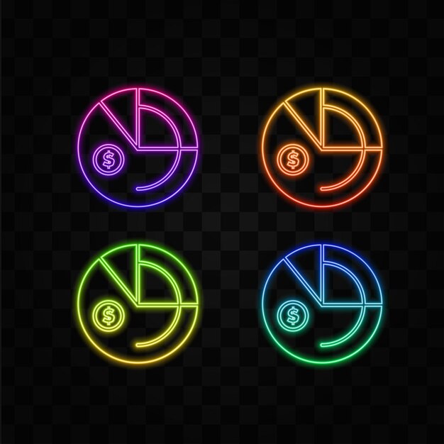 graphs and diagrams icon dollar symbol neon style elements of a business indicators icon premium qua