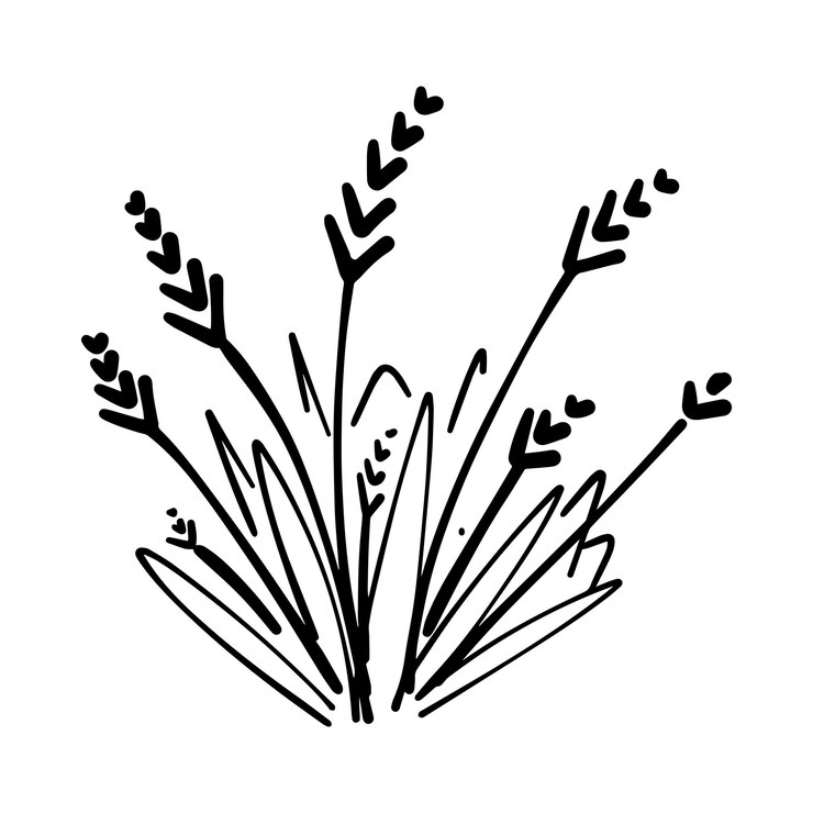 Grass icon illustration hand drawn in sketch brush style design and background element