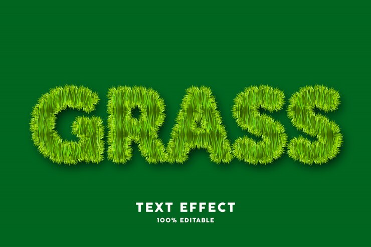 Vector grass text effect, editable text