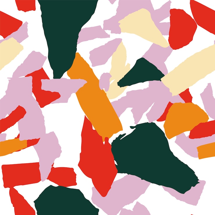 Vector gray and yellow and red terrazzo wall