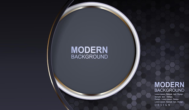 gray background with a mosaic of polygons a round frame with a white border