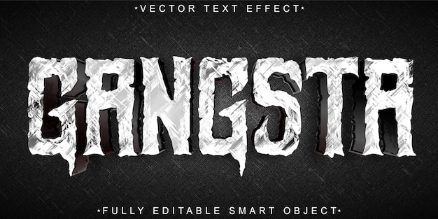 Gray Gangsta Vector Fully Editable Smart Object Text Effect