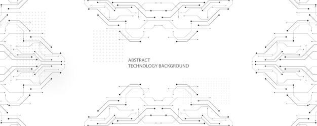 Gray white technology background, cutting-edge technology and science line design.