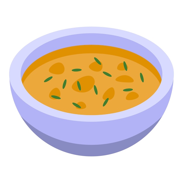 Greek soup bowl icon Isometric of greek soup bowl vector icon for web design isolated on white background