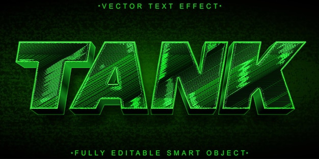 green army tank vector fully editable smart object text effect