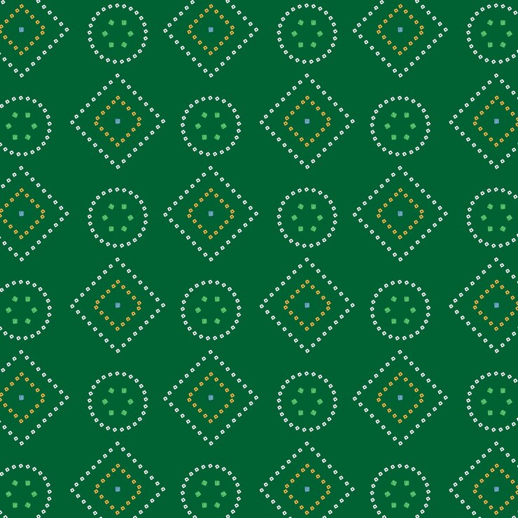 Vector green bandhani fabric pattern design