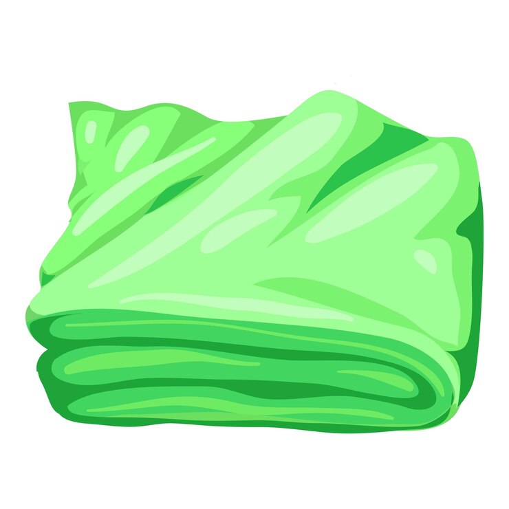 Vector green bath towel icon cartoon of green bath towel vector icon for web design isolated on white background