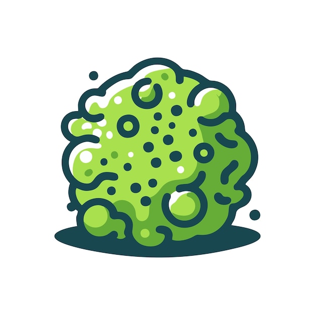 green clumped virus flat vector design