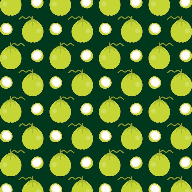 Green coconut vector background colorful repeating pattern design