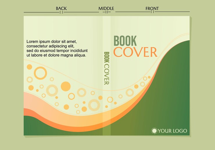 green color gradient book cover design set. elegant and trendy background.