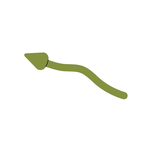 Green curve with cursor twisted line with arrow showing route Signpost pointing direction Way pointer guides path Curvy geometric shape sign of move Flat isolated vector illustration on white