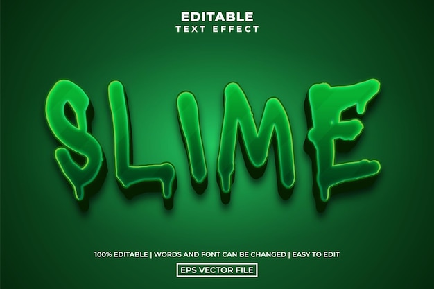 Green drip slime editable text effect fluid text style