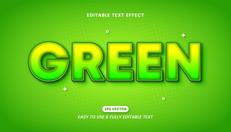 Green editable text style effect