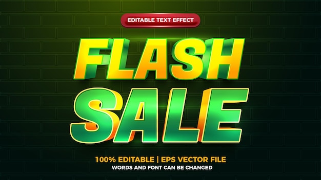 Green flash sale 3d editbale text effect