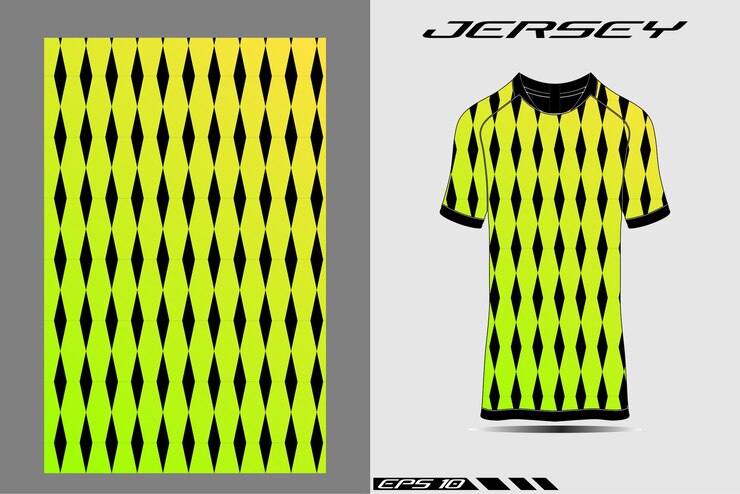 Vector green gradient sports t-shirt and for football racing game