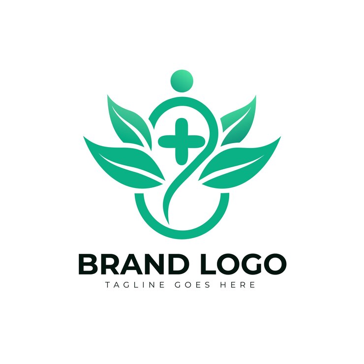 Green Leaf Medical Cross Logo for Health and Wellness