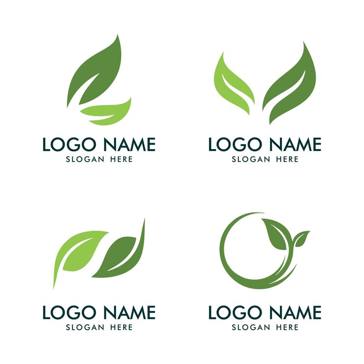green leaf nature logo design collection