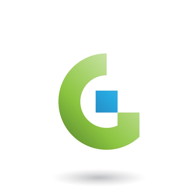 green letter g with rectangular shapes vector illustration