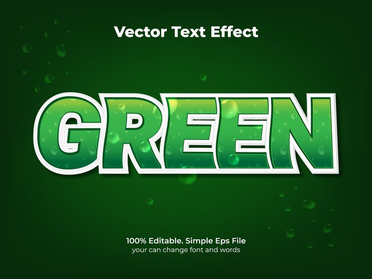 Vector green poison text effect