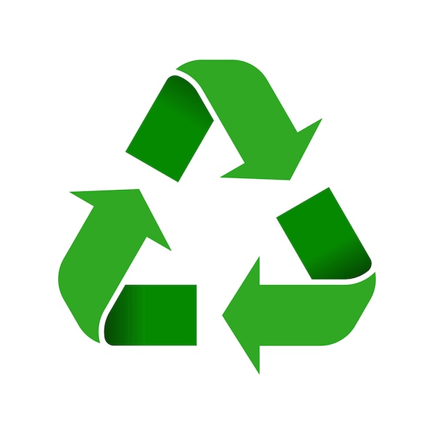 green recycle symbol icon isolated white background vector illustration
