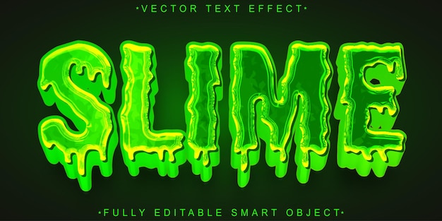 green slime vector fully editable smart object text effect