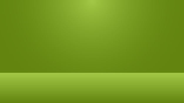 green studio scene with blank gradient color lighting effect background