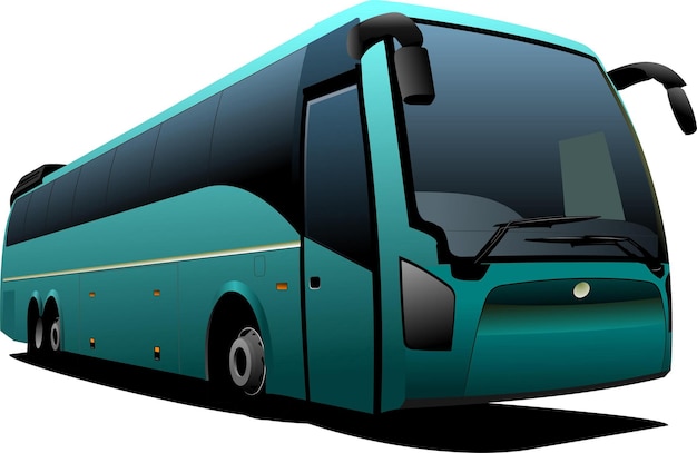 Green tourist bus Coach Vector illustration for designers