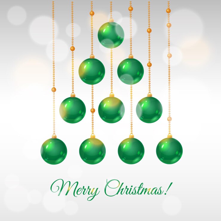 Vector greeting card for christmas with christmas tree made of decorative balls