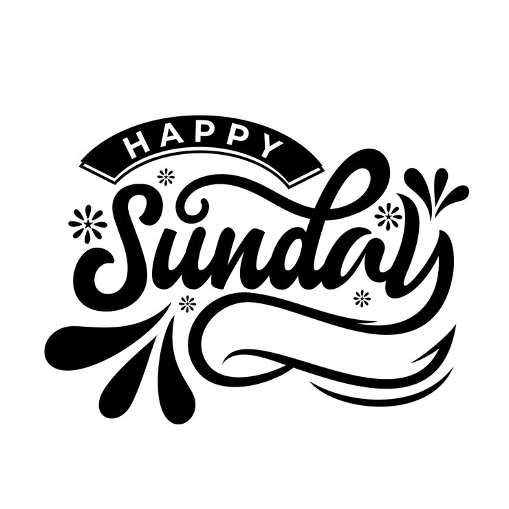 Vector greeting text of happy sunday