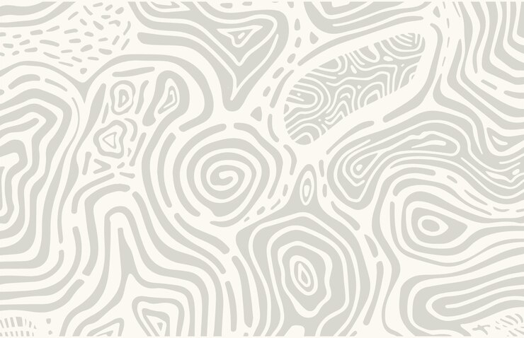 Vector grey line drawings of organic shapes background