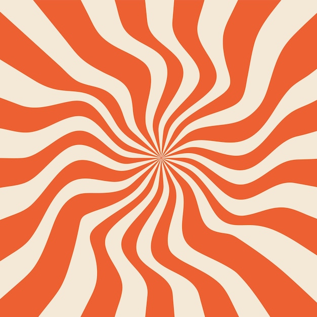 groovy retro swirl burst summer and carnival background vector backgrounds in trendy retro trippy style hippie 60s 70s style