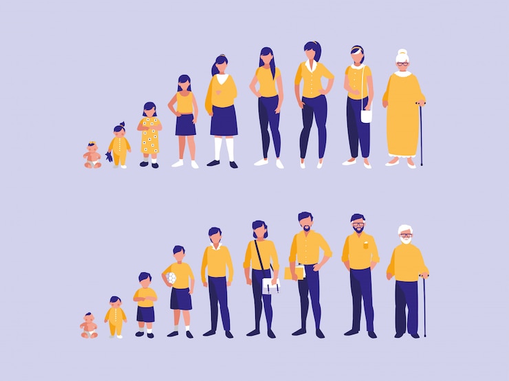Vector group of family members characters