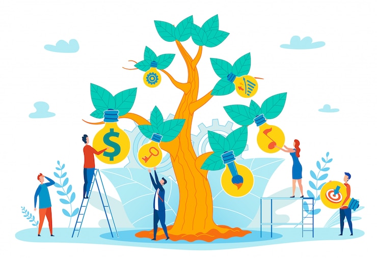 Vector growing personal success flat vector concept