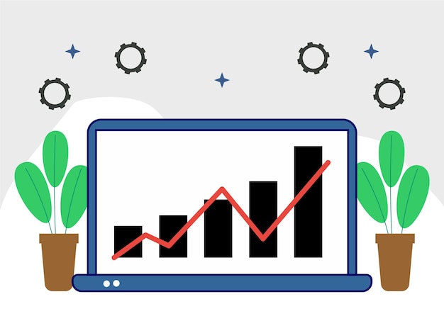 Growth Glyph Concept IllustrationStylish and Beautiful