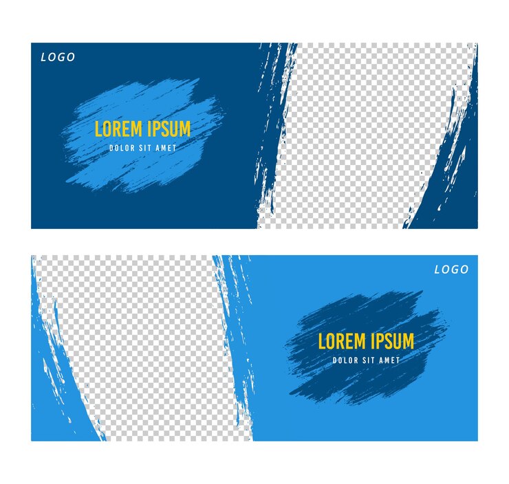 Vector grunge banner background set