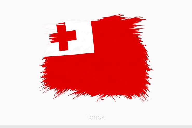 Vector grunge flag of tonga vector abstract grunge brushed flag of tonga